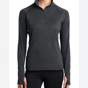 SPORT-TEK. Ladies Sport-Wick, Stretch Pullover, 1/2 Zip. Medium. Pewter/…